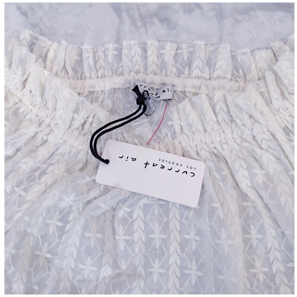 LAST ONE❗CURRENT AIR  Semi-Sheer Embroidered Top - Picture 3 of 8
